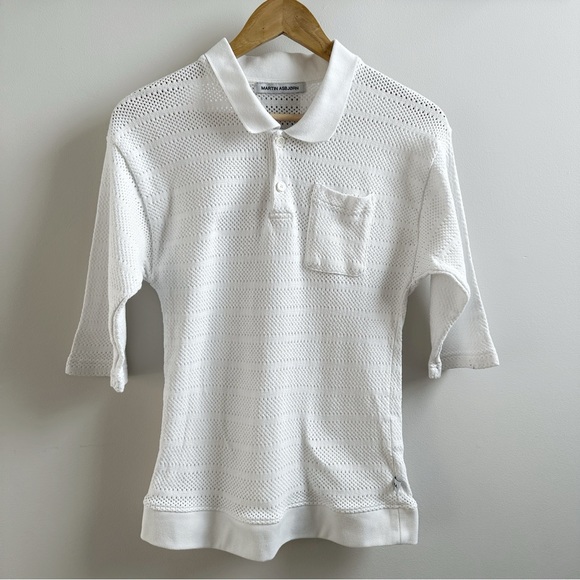 Martin Asbjorn White Mesh Polo - Picture 3 of 4